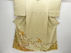 金彩檜扇に桜菊模様刺繍三つ紋色留袖(比翼付き)